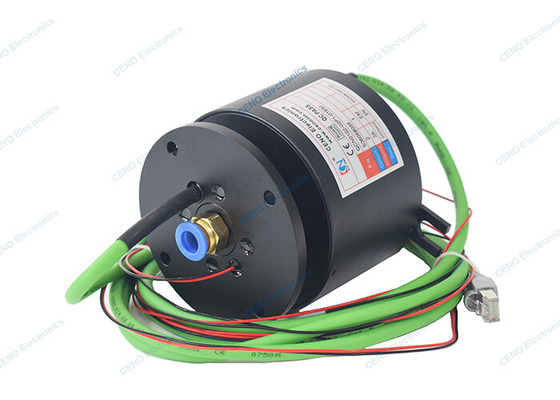 Anel de deslizamento pneumático híbrido combina sinal de energia elétrica Ethernet Anel de deslizamento integrado