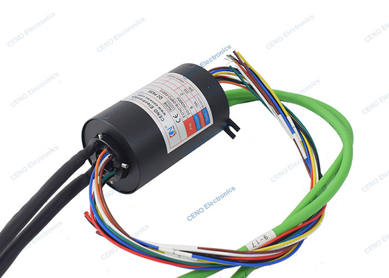 2 circuitos 1000M Ethernet Signal Slip Ring com 8 circuitos 10A Para Indústria