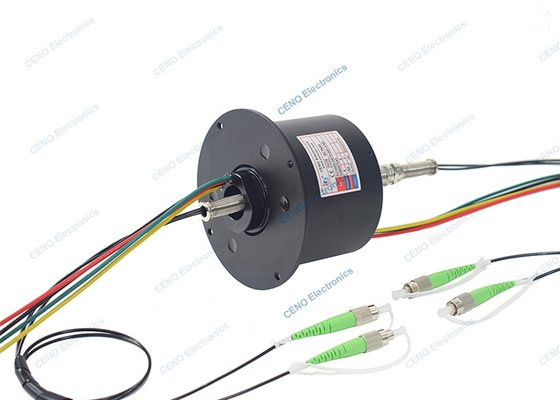 2 SM Fibra óptica articulação rotativa com 3 circuitos 15A FORJs integrados anel de deslizamento