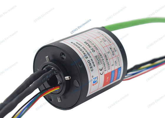 Anel de deslizamento de baixa temperatura com sinal Gigabit Ethernet e através do furo