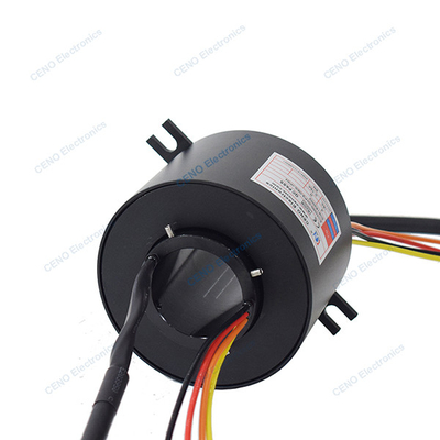 Anel de deslizamento através de furo com conectores elétricos rotativos para a indústria