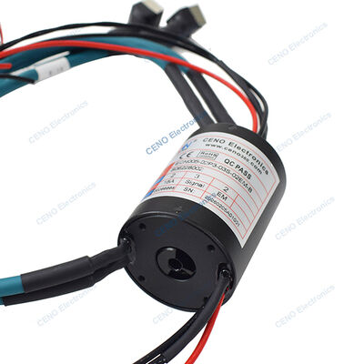 Anel de deslizamento através do buraco com 2 * 15A Potência elétrica 2 * 100M Ethernet e sinal RS485 para aplicações industriais