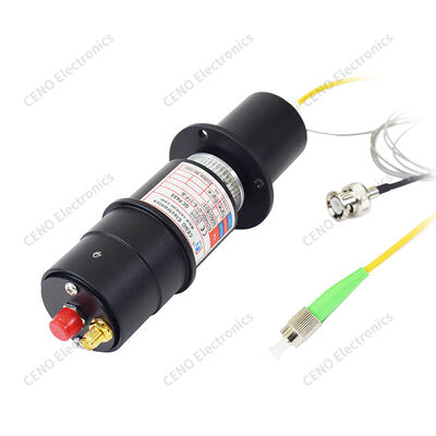 Anel de deslizamento híbrido optoelétrico com 1 fibra e 1 coaxial de RF